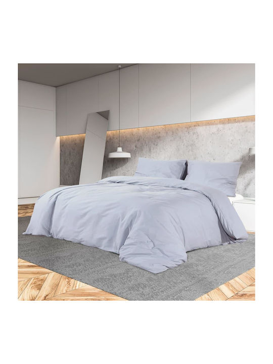 vidaXL Duvet Cover Set King Size with 2 Pillowcases 260x220 Grey