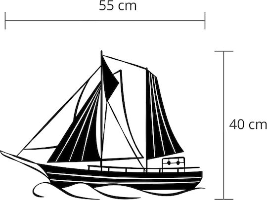 Megapap Decorațiune Siluetă Sail Neagră Din Metal 55x3x40cm