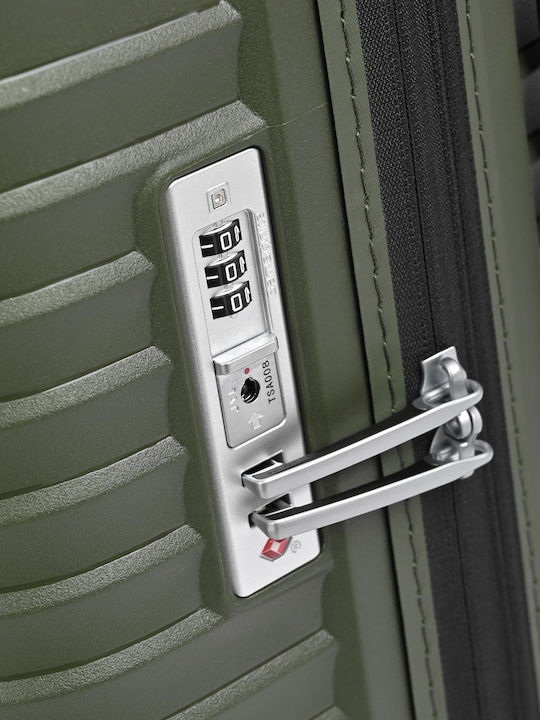 Samsonite Upscape Mittlerer Hartschalen-Reisekoffer Grün mit 4 Rädern Höhe 68cm