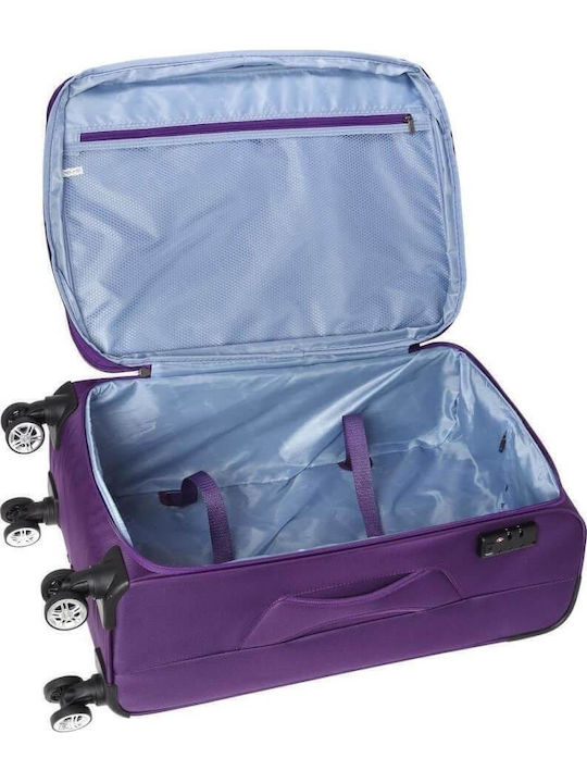 Diplomat Set Colecția Atlanta Valize De Călătorie Din Material Textil Violet Cu Înălțime Maximă 78 Cm Cu 4 Roți Set 3 Bucăți