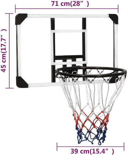 vidaXL Baschet Hoop cu Backboard 71 x 45buc
