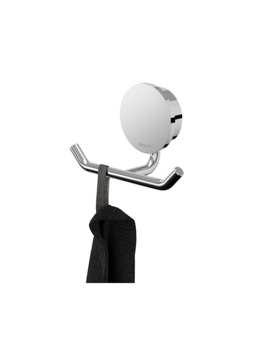 Geesa Opal Double Wall-Mounted Bathroom Hook ​4.6x4.6cm Silver
