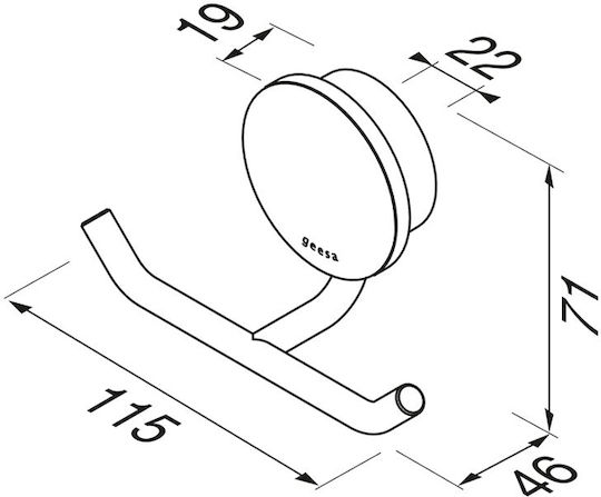 Geesa Opal Double Wall-Mounted Bathroom Hook ​4.6x4.6cm Silver