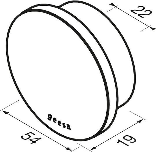 Geesa Opal Άγκιστρο Μπάνιου Μονό με Βίδες ​5.4x5.4cm Ασημί
