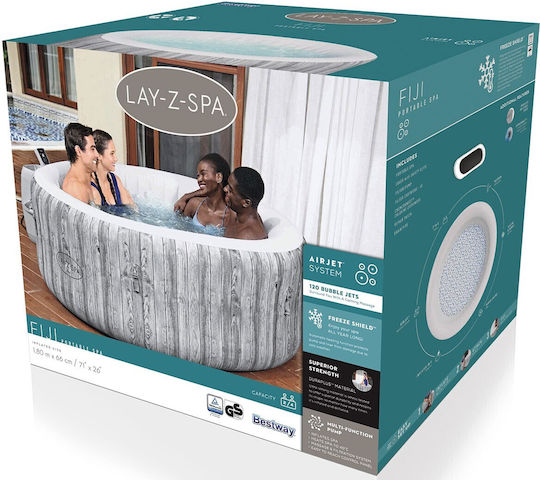 Bestway Round Swimming Pool 669L Inflatable with Hydromassage 180x66cm Gray