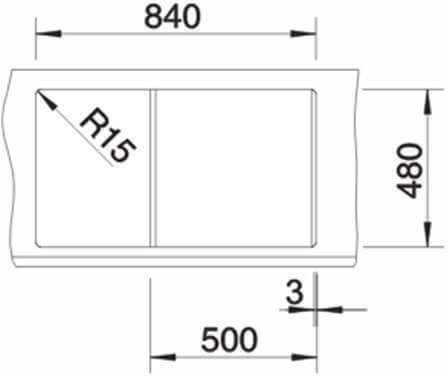 Blanco Metra 5 S 527110 Drop-In Мивка от Синтетичен Гранит Ш86xД50см Soft White