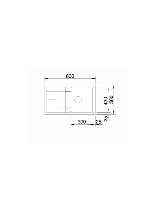 Blanco Metra 5 S 527293 Drop-In Sink Synthetic Granite W86xD50cm Volcano Grey