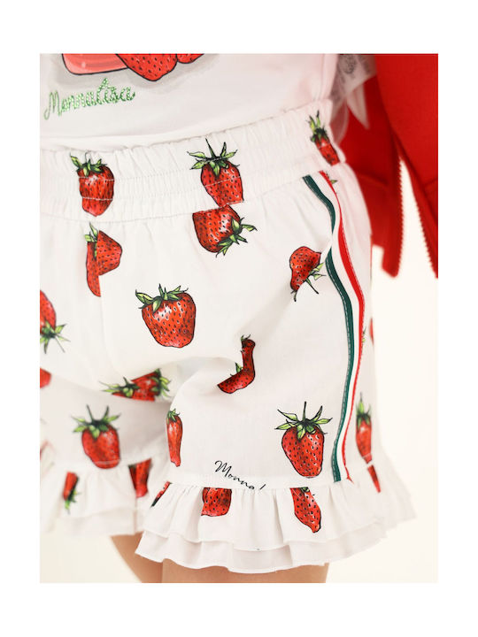 MONNALISA SHORTS FROU FROU WHITE WITH STRAWBERRIES 1174249944