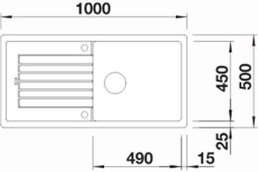 Blanco Zia XL 6 S 527400 Drop-In Spüle aus Verbundgranulat B100xT50cm Volcano Grey