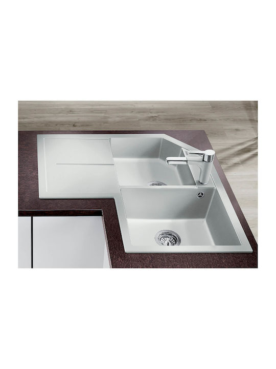 Blanco Metra 9 E 526798 Drop-In Spüle Ecke Rechts aus Verbundgranulat B83.5xT83.5cm Volcano Grey
