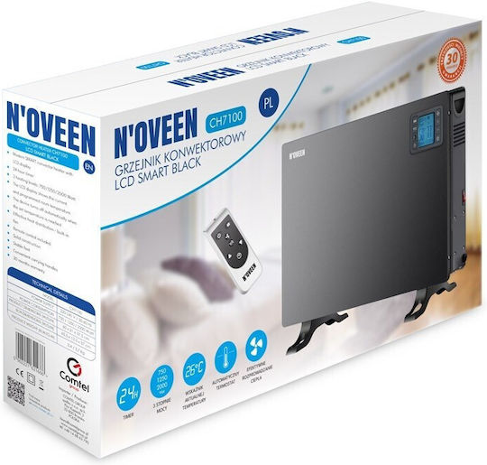 N'Oveen Convector Heater Floor 2000W with Electronic Thermostat 60x37.5cm Black