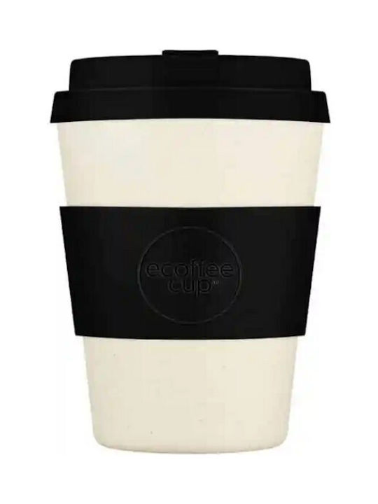 Ecoffee Cup Κούπα Πλαστική με Καπάκι Λευκή 340ml
