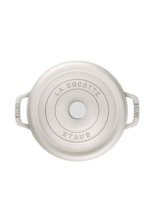 Staub Βαθιά Κατσαρόλα από Μαντέμι 5.2lt / 24cm Λευκή