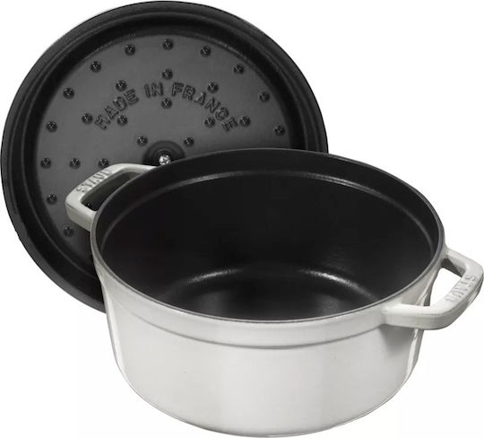 Staub Βαθιά Κατσαρόλα από Μαντέμι 5.2lt / 24cm Λευκή