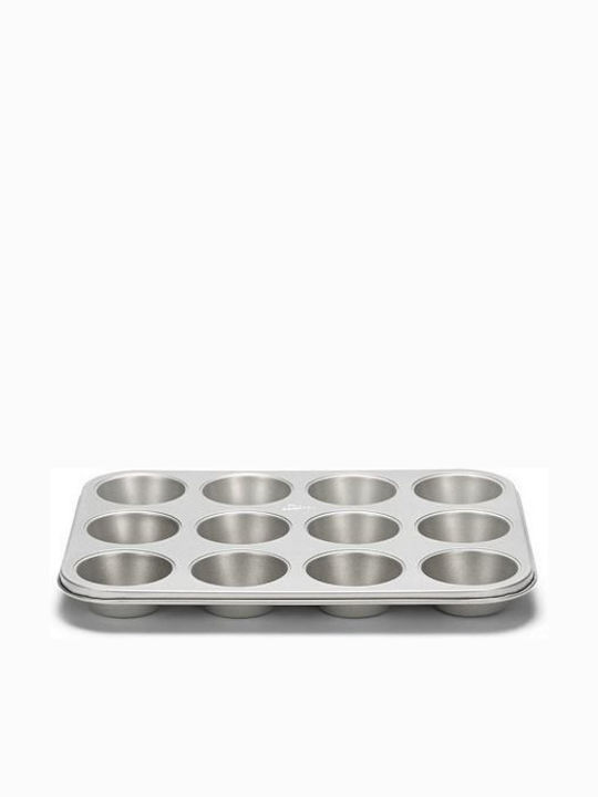 Patisse Non-stick Inox Cupcakes & Muffins 12 Cups Baking Pan Silver Top 35cm