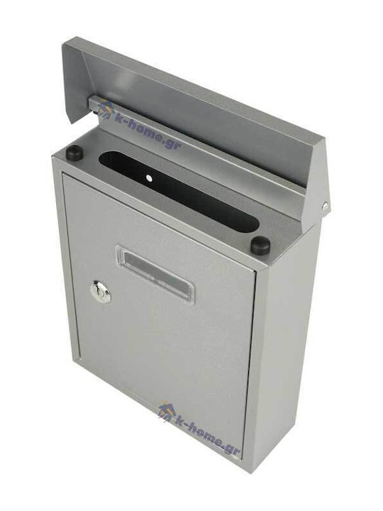Import Hellas Outdoor Mailbox Metallic Nickel Matt 25.5x6x19.2cm TX-082