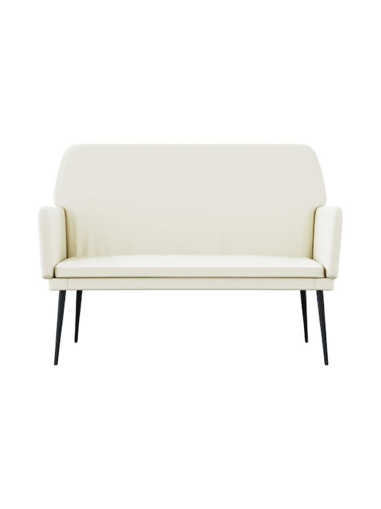 Canapea Cu Două Locuri Din Catifea Crem 108x79x79cm