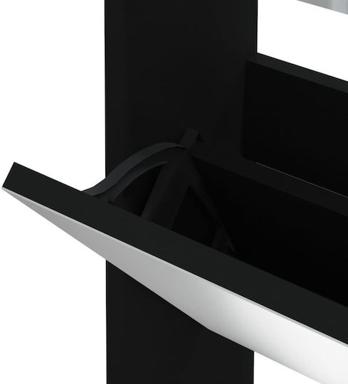 Wooden Shoe Cabinet Black L63xD17xH102.5cm