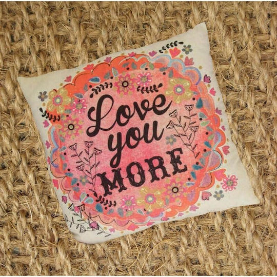 Natural Life Μαξιλάρι Love You More Ροζ 47x47εκ.