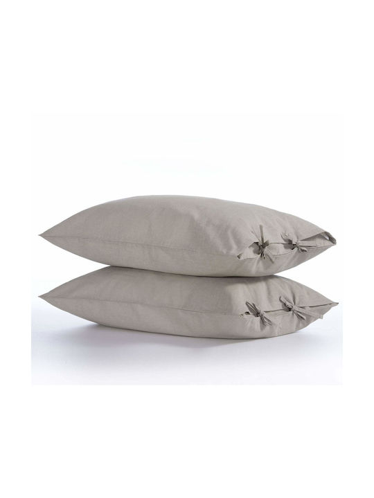 Nef-Nef Homeware Pillowcase Set with Envelope Cover Ecru 52x72cm. 031834