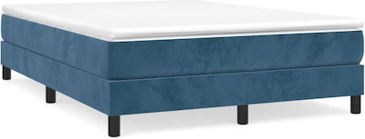 Bed Base Double made of Wood Navy Blue 140x200x25cm