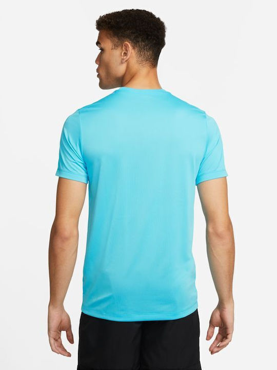 Nike Herren Sport T-Shirt Kurzarm Dri-Fit Hellblau