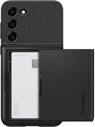 Spigen Slim Armor CS Umschlag Rückseite Kunststoff / Silikon mit Kartenhalter Schwarz (Galaxy S23+)