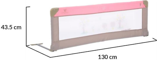 Cangaroo Foldable Bed Rail Guard Simple Placement made of Fabric in Pink Color 130x43.5cm 1pcs
