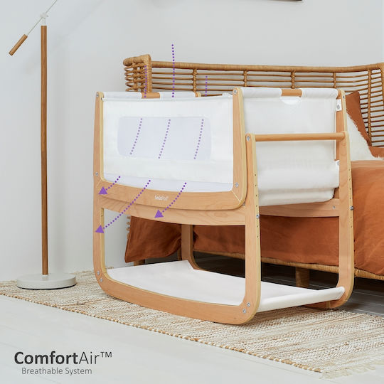 Snuz Wiege SnuzPod 4 mit Matratze und Seitlicher Öffnung Natural