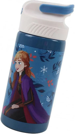 Gim Kinderflasche Gefroren Rostfreier Stahl mit Strohhalm Hellblau 500ml