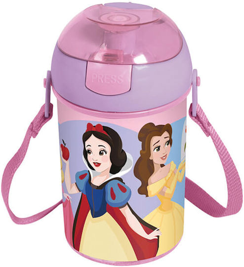 Stor Disney Princess Παιδικό Παγούρι Disney Princess Πλαστικό με Καλαμάκι Ροζ 450ml