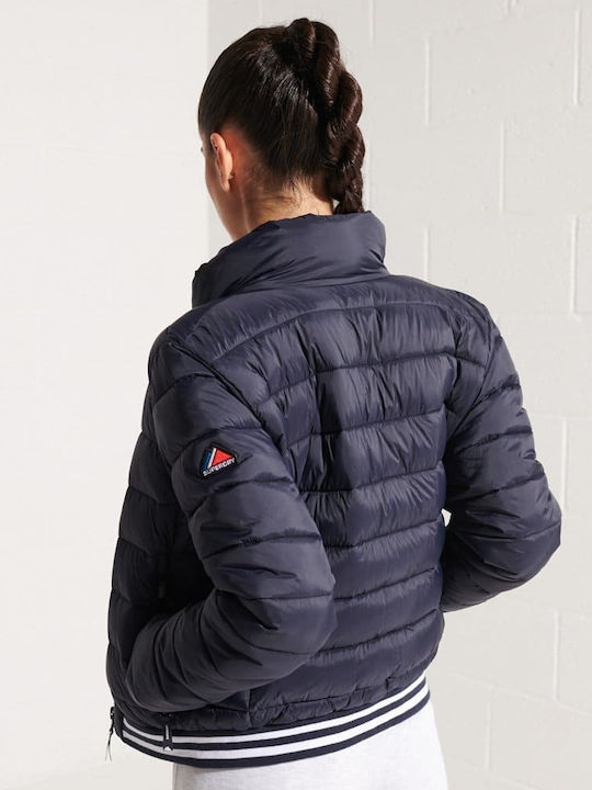 Superdry Fuji Women's Short Puffer Jacket for Spring or Autumn Blue