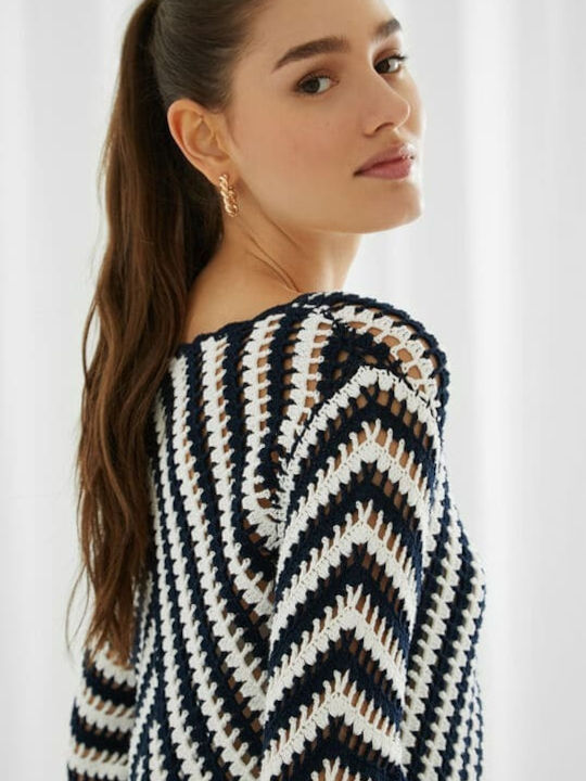 Niagara Women's Long Sleeve Sweater with V Neckline Multicolour