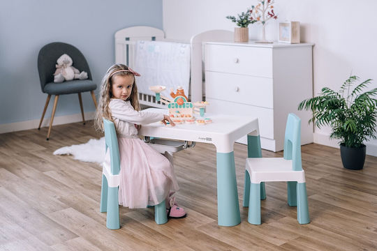 Kids Table and Chairs Set made of Plastic White / Grey FreeOn