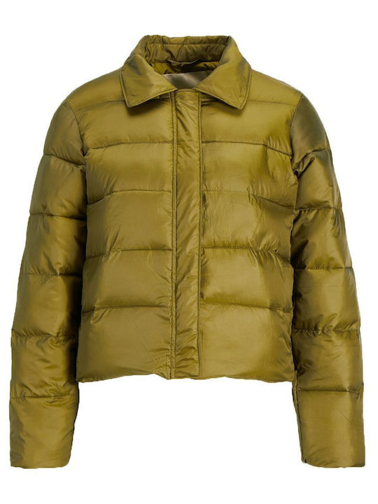 Scurtă Jachetă de femei Puffer Kaki