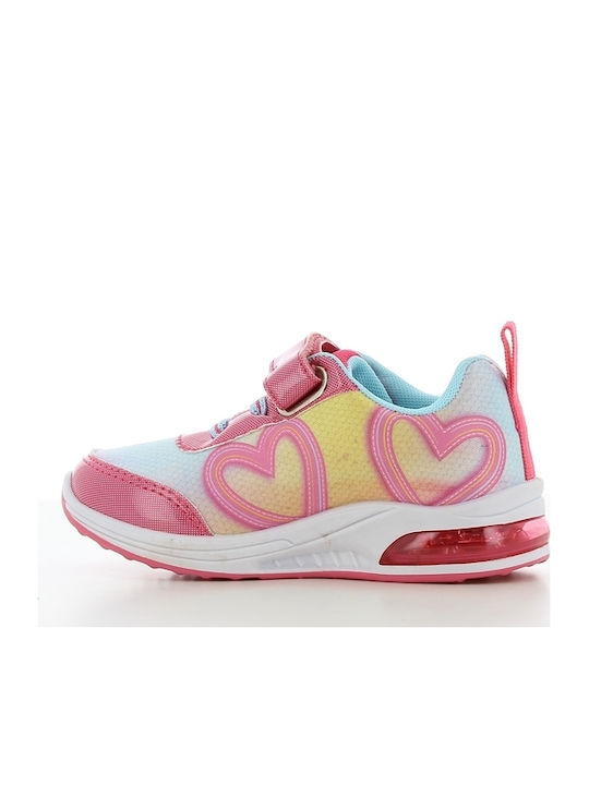 Minnie Mouse Παιδικά Sneakers Ανατομικά με Σκρατς & Φωτάκια Φούξια