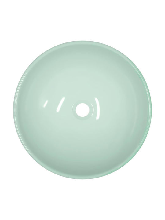 vidaXL Countertop Sink Glass 42x42x14cm Light Blue