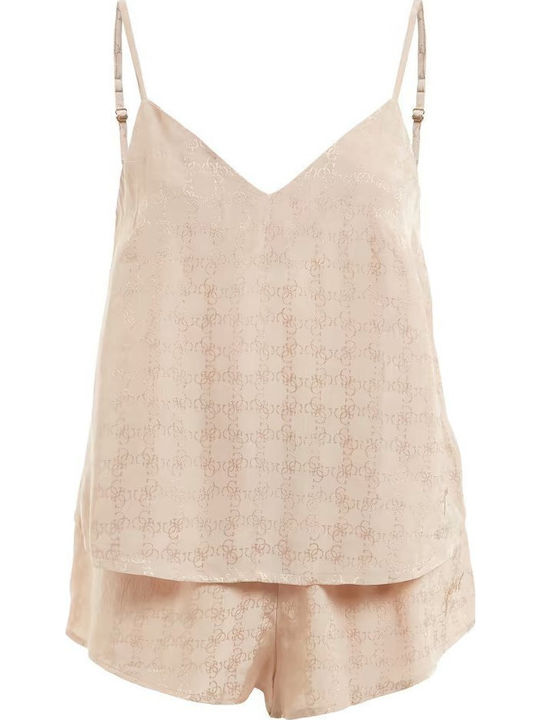 Guess Καλοκαιρινό Babydoll Μπεζ Doris