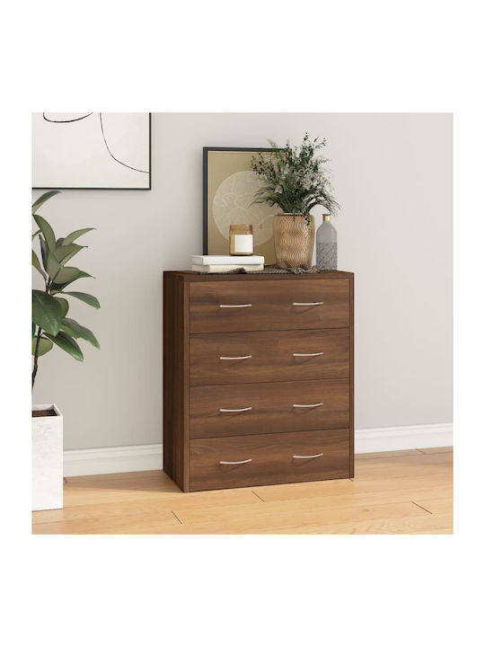 Wooden Chest of Drawers with 4 Drawers 60x30.5x71cm