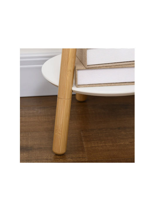 HomCom Wooden Coat Rack Brown with Table Bamboo 39.5x39.5x171cm