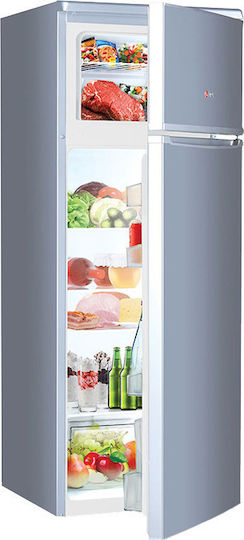 Vox Electronics Kühlschrank mit Doppeltür 213Es H144xB54xT57cm. Inox KG 2500 SF