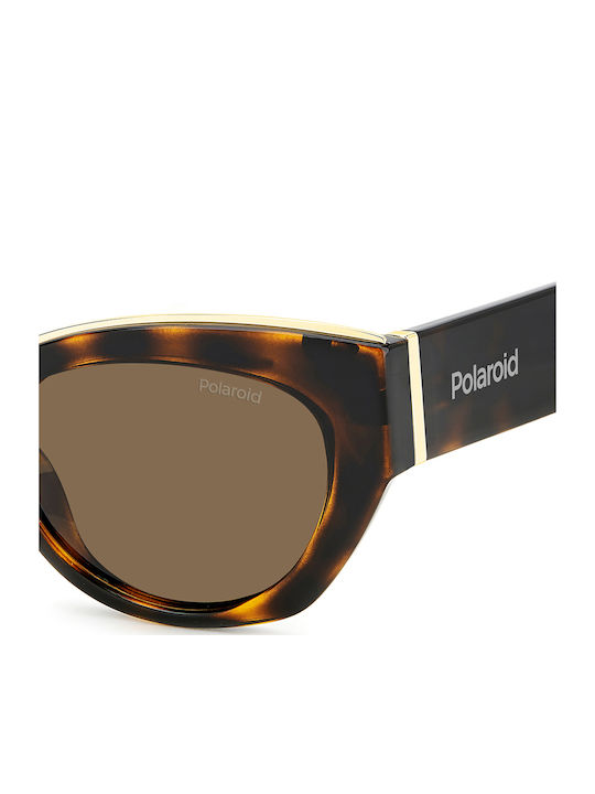 Polaroid Women's Sunglasses with Brown Tartaruga Plastic Frame and Brown Polarized Lens PLD6199/S/X 086SP