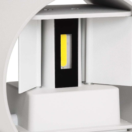 GloboStar Axis-R Wall-Mounted Outdoor Lighting Ceiling Lamp IP65 10W with Cool White Light Double Beam 10x10x10cm