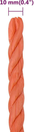 vidaXL Rope Diameter 10mm Length 50m Blue Work Rope Orange 10mm 50m Polypropylene