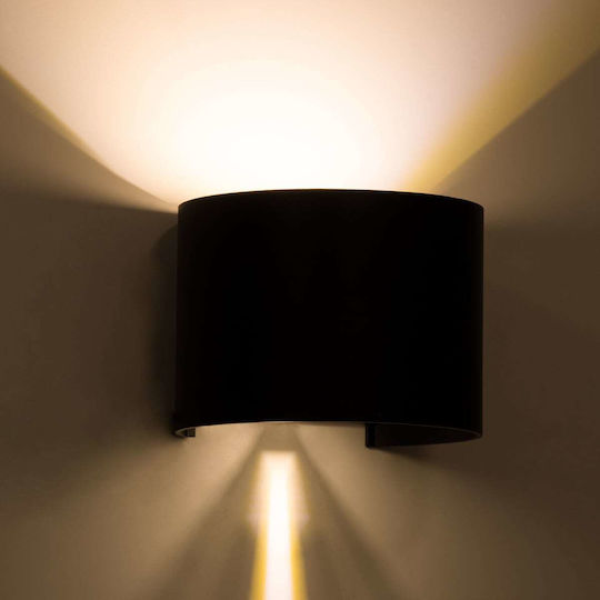 GloboStar Axis-R Wall-Mounted Outdoor Ceiling Light LED IP65 10W with Warm White Light Double Beam 10x10x10εκ.