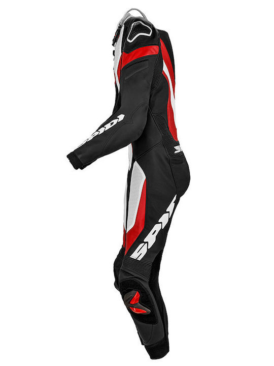 Spidi Laser Pro Men's Leather Motorcycle Riding Suit White/Black/Red