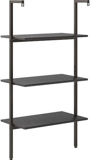 Βιβλιοθήκη Μαύρη 64x35x120.5εκ.
