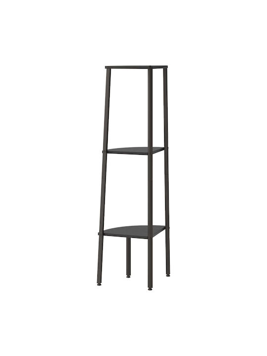 Corner Black Bookcase 45.5x31.5x120cm