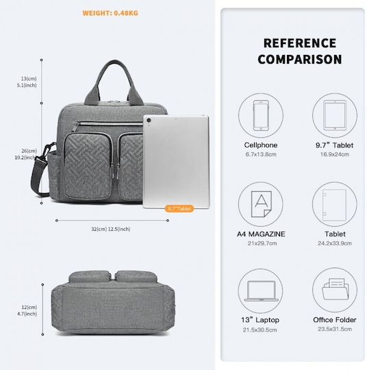 Kono Diaper Handbag Gray 32x12x26cm