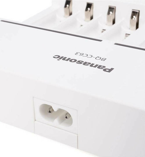 Panasonic Eneloop 8 Slots BQ-CC63 Charger 8 Batteries Ni-MH Size AA/AAA in White color